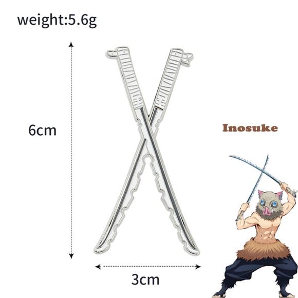 Demon Slayer Hashira Inosuke Sword Enamel Pins - Picture 2 of 4